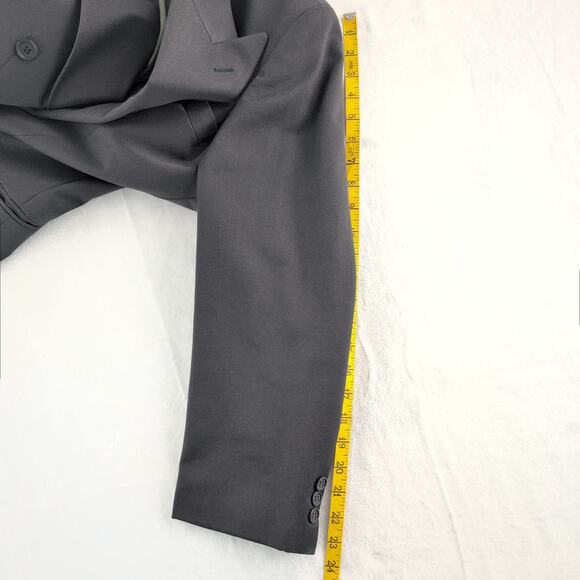 Bachrach Suit Jacket 100% Virgin Wool Men's 40W33R Double Breasted 23.5" Sleeves - Picture 9 of 10
